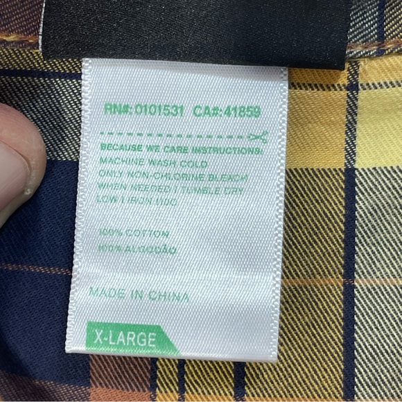 LRG Lifted Research Group Mens XL Button-up shirt Yellow and Blue Plaid Shirt - Picture 6 of 7